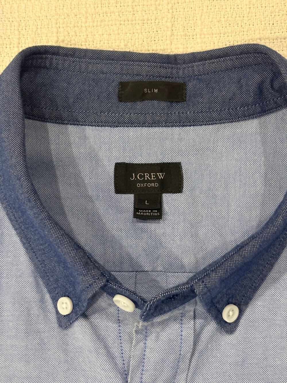 J.Crew Mens L Oxford Slim Fit Blue Contrast Collar Cotton Button Down Shirt